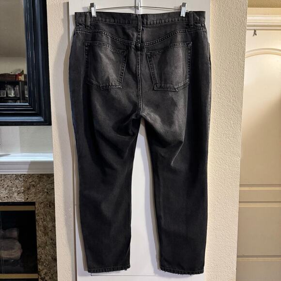 REFORMATION Plus-Size Julia Crop High Rise Cigarette Jean Black Sz 14 - Picture 3 of 7